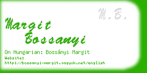 margit bossanyi business card